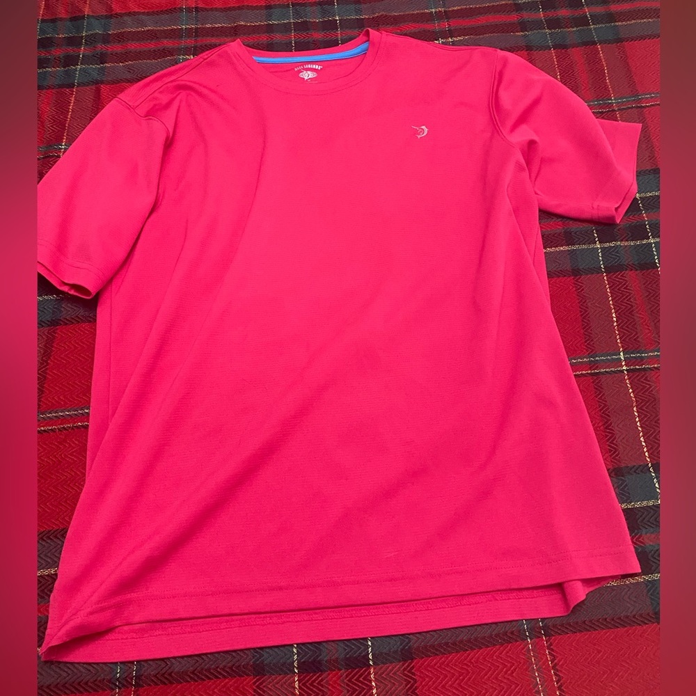 reel legends mens medium pink short sleeve shirt Fishing